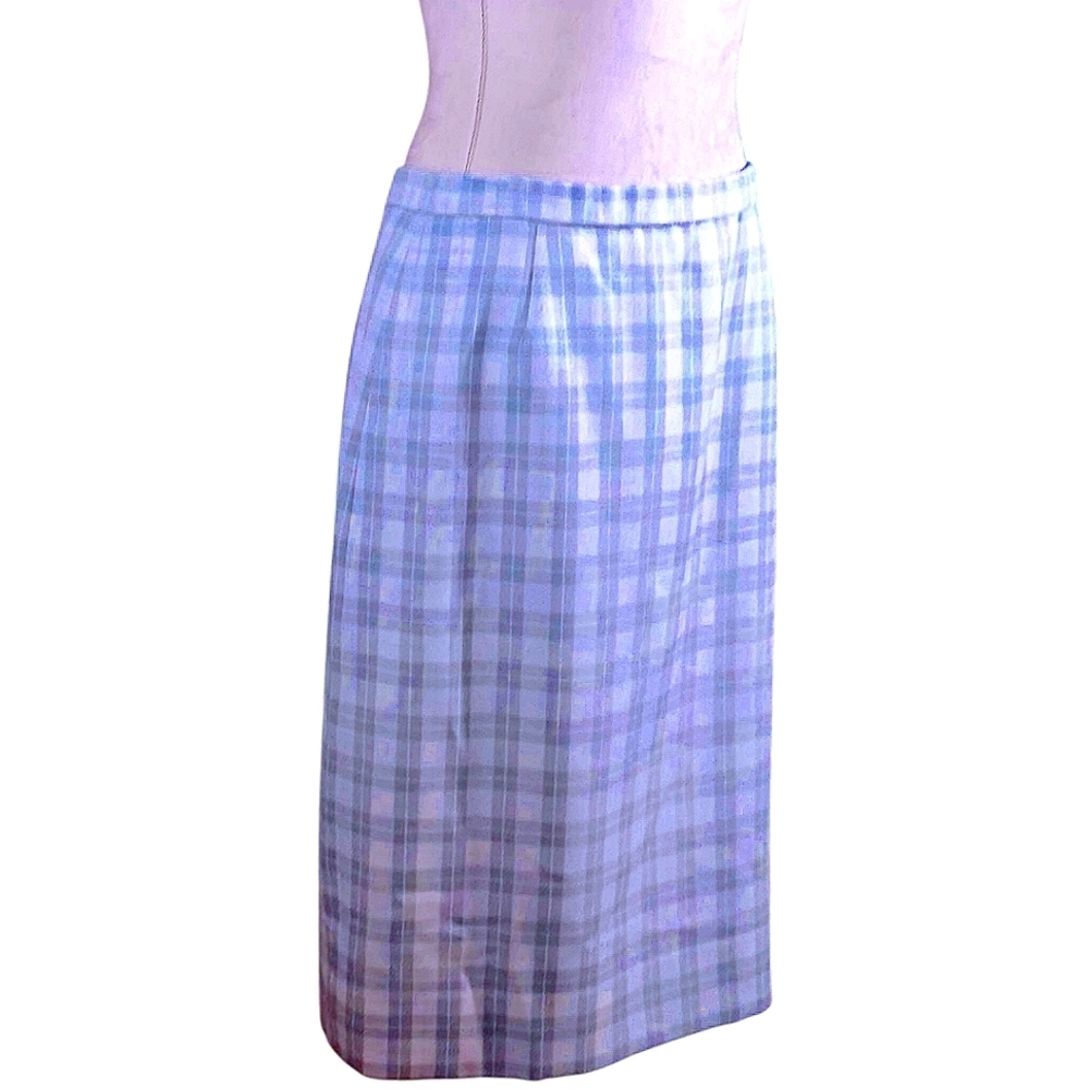 Vintage Lined Plaid A Line Skirt